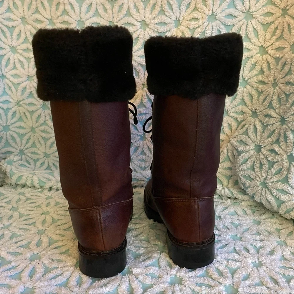 Vintage Sorel boots leather made in Canada faux fur lined size 7 - Picture 16 of 16